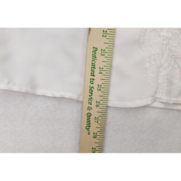 Apparenza Women's Top Size 1X White Embroidered Short Sleeve Silky Textured - Picture 11 of 13